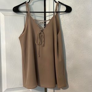 Taupe Criss Cross Tank